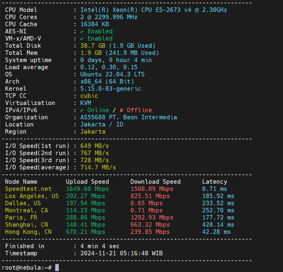 pengukuran vps script benchmark