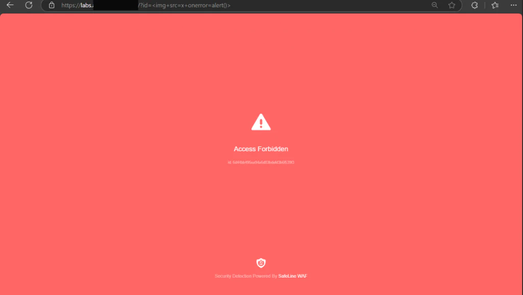 Safeline WAF Melindungi Website Forbidden