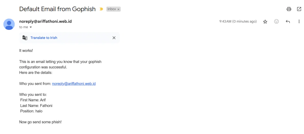 SMTP relay phishing drill