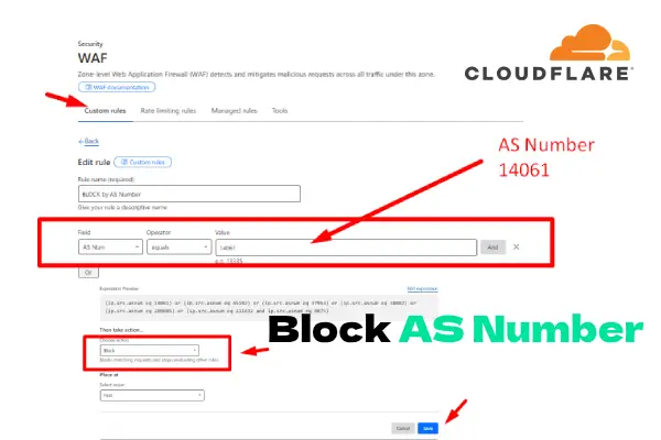 Cloudflare Block AS Number