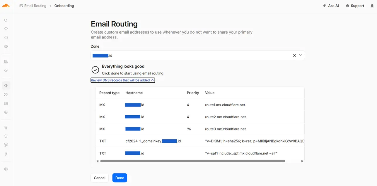 email routing Cloudflare setup