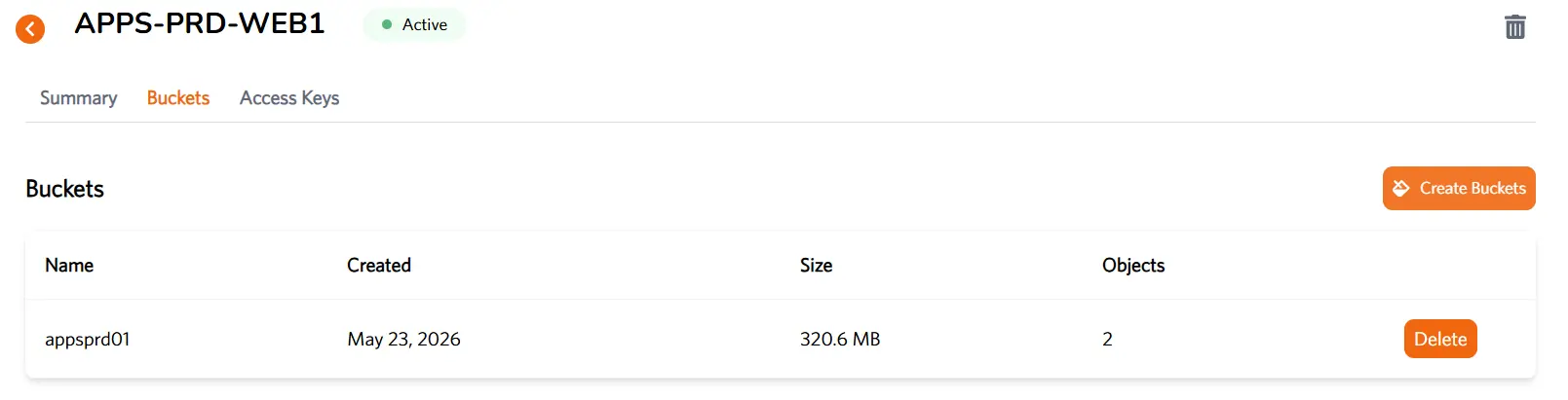 backup S3 WordPress di Nevacloud dashboard